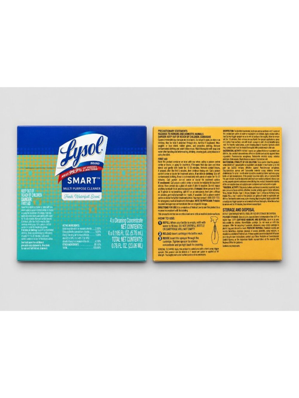 8 Lysol Smart Multi Purpose Cleaner Concentrate Refills Fresh Waterfall Scent